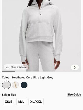 lululemon athletica scuba Heathered Light Gray Half-Zip Hoodie